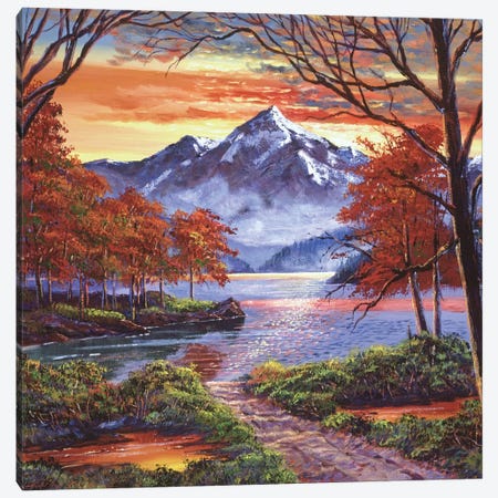 Path To The Shimmering Lake Canvas Print #DLG138} by David Lloyd Glover Art Print