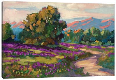 Purple Hills Of California Canvas Art Print - David Lloyd Glover