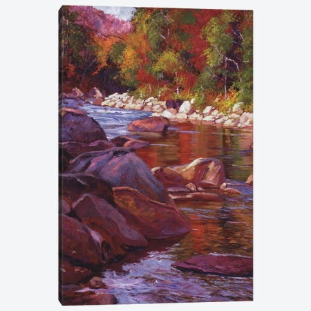 Vermont River Canvas Print #DLG14} by David Lloyd Glover Canvas Wall Art