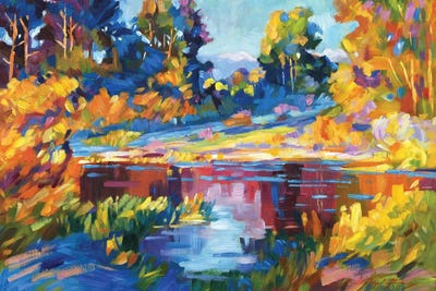 Reflections On A Quiet Lake by David Lloyd Glover canvas print