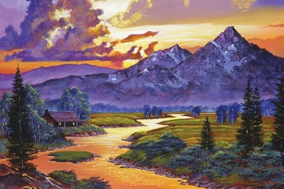 Riverside Cabin by David Lloyd Glover framed wall art