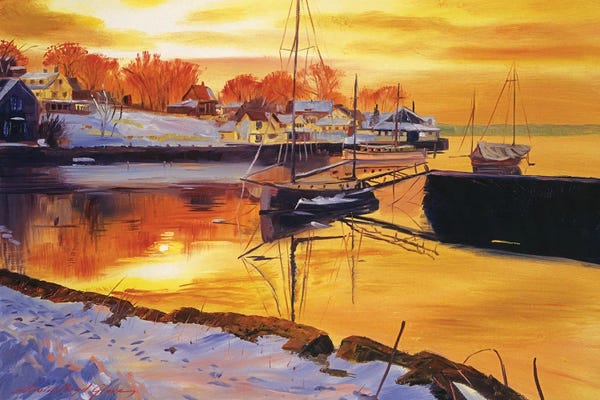 Harbors: Snow Harbor by David Lloyd Glover
