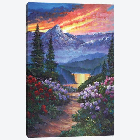 Spring Path To The Mountain Lake Canvas Print #DLG176} by David Lloyd Glover Canvas Art