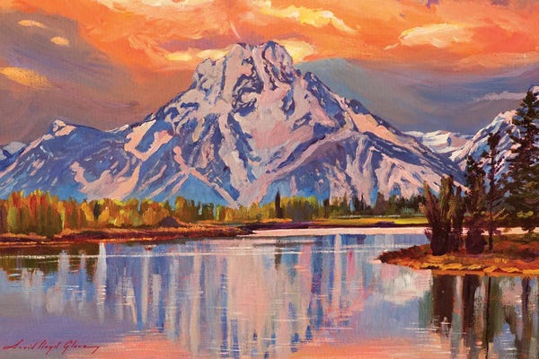 Snowy Mountains: Still Water Reflections by David Lloyd Glover