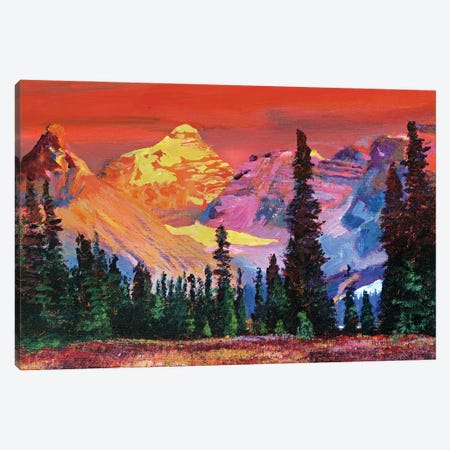 Sunset In The Rocky Mountains Canvas Print #DLG183} by David Lloyd Glover Canvas Artwork