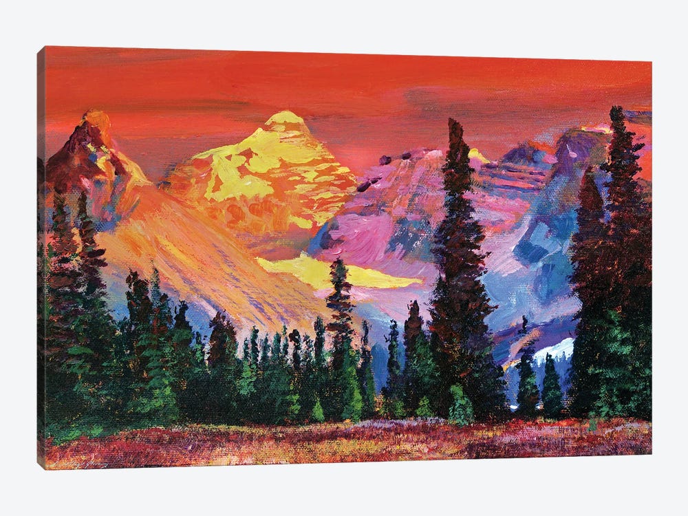 Sunset In The Rocky Mountains by David Lloyd Glover 1-piece Canvas Art Print