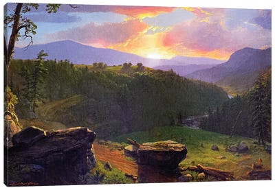 Sunset Over Big Rocks Canvas Art Print - David Lloyd Glover