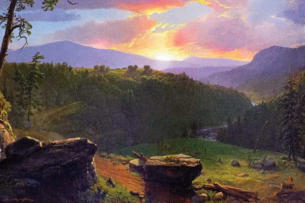 David Lloyd Glover: Sunset Over Big Rocks by David Lloyd Glover