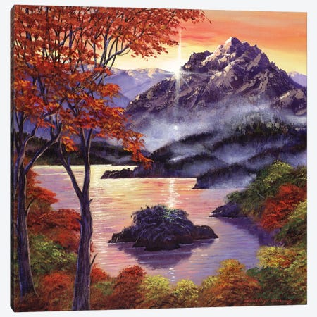 Sunset Over The Mountain Peak Canvas Print #DLG185} by David Lloyd Glover Canvas Art Print
