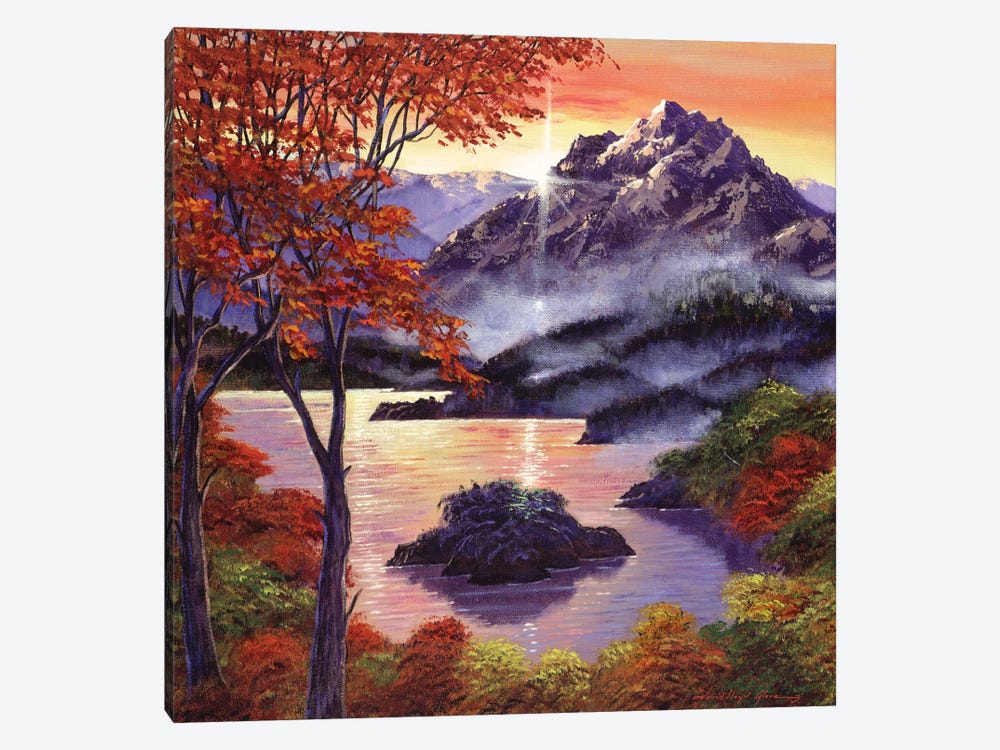 Sunset Over The Mountain Peak by David Lloyd Glover 1-piece Canvas Art Print