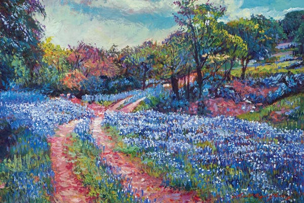Plein Air Paintings: Texas Bluebonnets by David Lloyd Glover