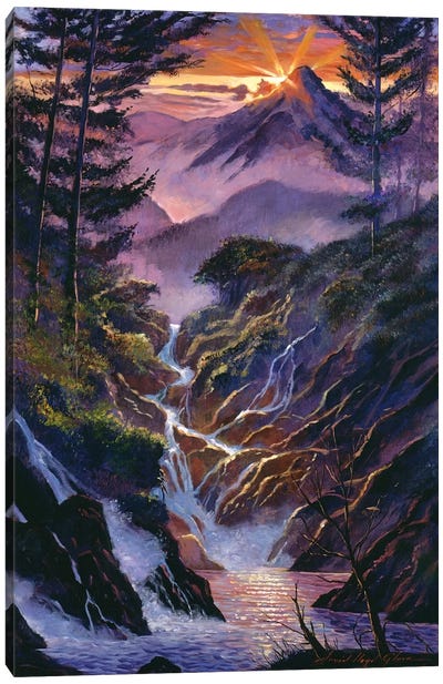 Waterfall Serenade Canvas Art Print - David Lloyd Glover