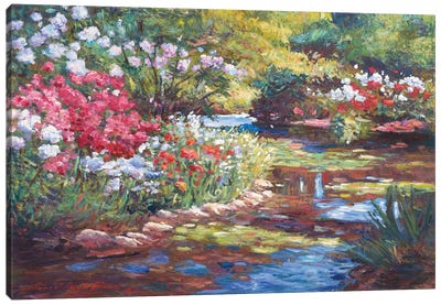 Spring Garden In Old Lyme Plein Aire Canvas Art Print - Plein Air Paintings