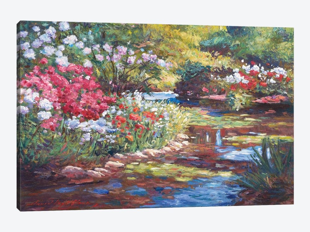 Spring Garden In Old Lyme Plein Aire 1-piece Canvas Art Print