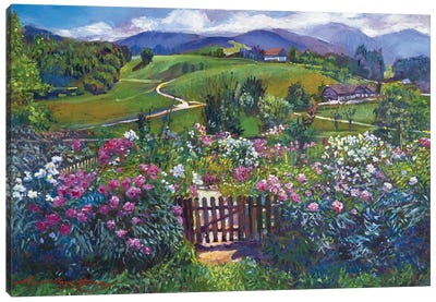 Spring Garden Gate Canvas Art Print - David Lloyd Glover