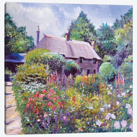 The Cotswold Cottage Carden Canvas Print #DLG194} by David Lloyd Glover Canvas Art