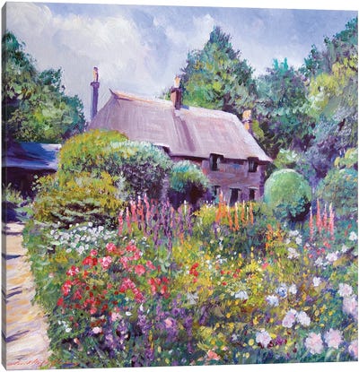 The Cotswold Cottage Carden Canvas Art Print - David Lloyd Glover
