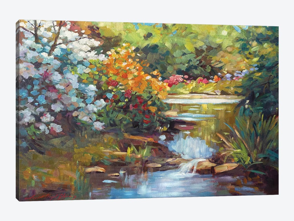 Spring Garden Pond by David Lloyd Glover 1-piece Canvas Art