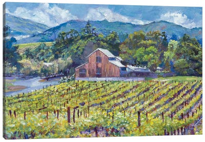 The Napa Winery Barn Canvas Art Print - Plein Air Paintings