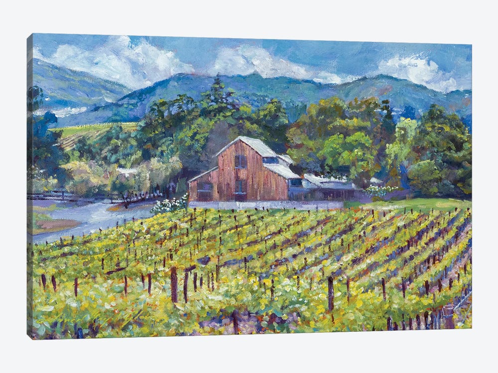 The Napa Winery Barn by David Lloyd Glover 1-piece Canvas Art Print