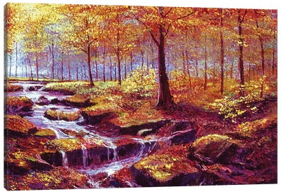 Autumn In Goldstream Park Canvas Art Print - David Lloyd Glover