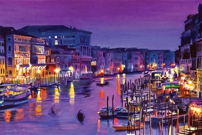 Romantic Venice Night by David Lloyd Glover framed wall art