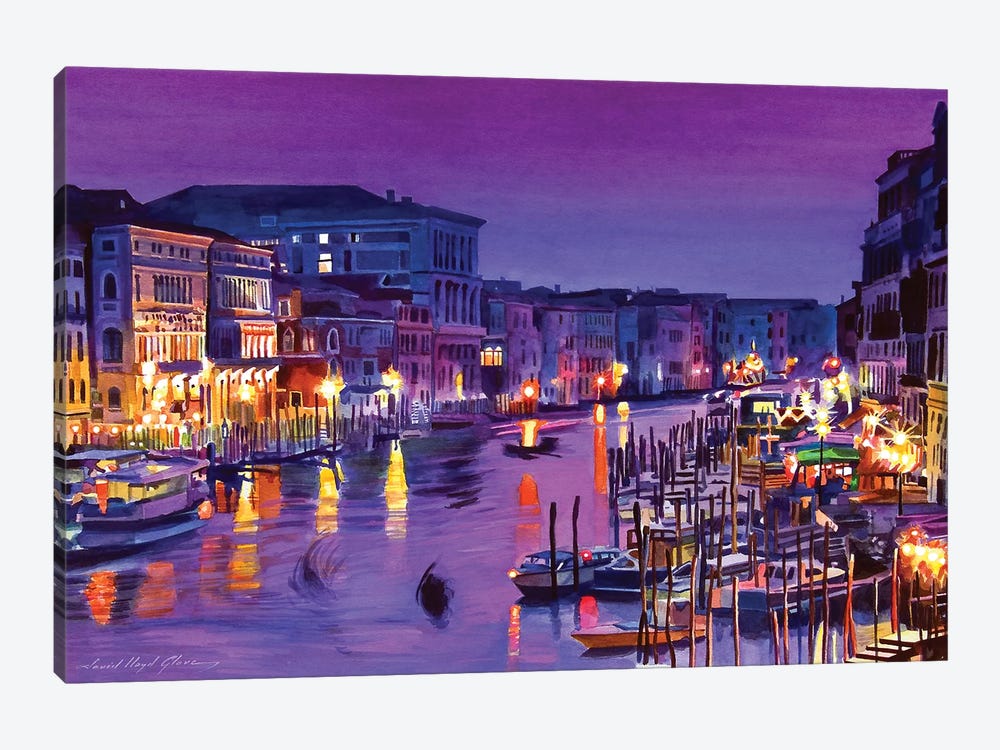 Romantic Venice Night by David Lloyd Glover 1-piece Art Print