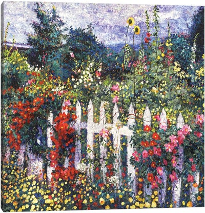 White Picket Fence Canvas Art Print - Artists Like Monet