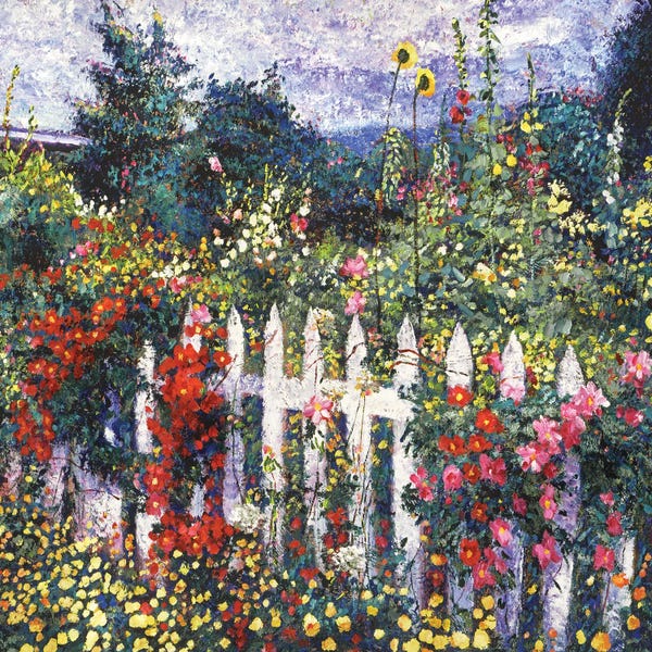 Artists Like Monet: White Picket Fence by David Lloyd Glover