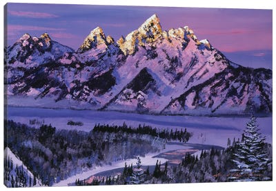 Winter Air Grand Tetons Canvas Art Print - David Lloyd Glover