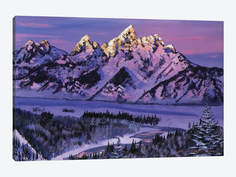 Winter Air Grand Tetons by David Lloyd Glover 1-piece Canvas Art