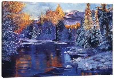 Winter Lake Memories Canvas Art Print - David Lloyd Glover