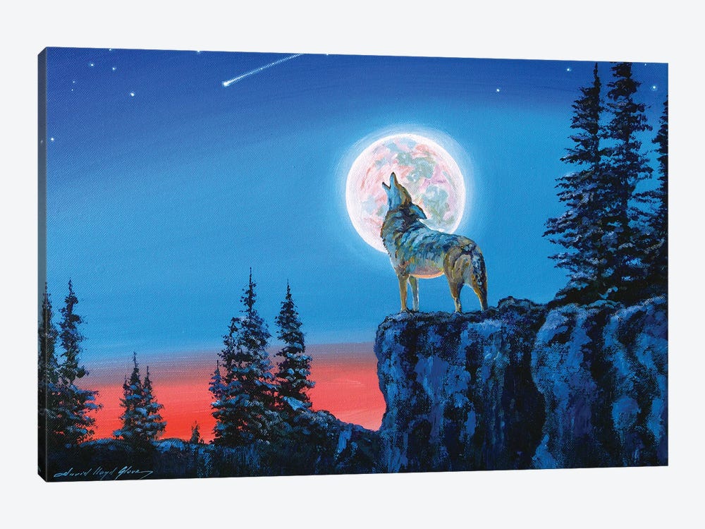 Winter Wolf Moon by David Lloyd Glover 1-piece Art Print