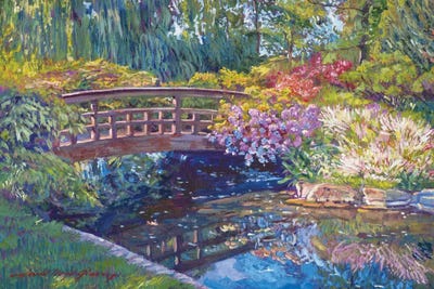 Wisteria On The Footbridge by David Lloyd Glover canvas print