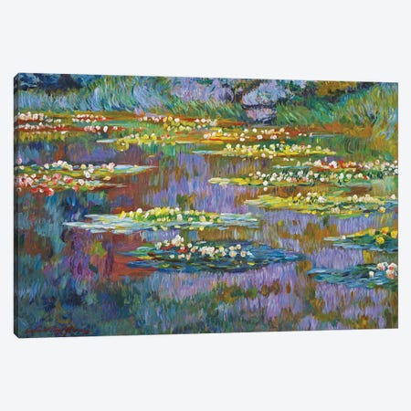 Waterlily Stillness Canvas Print #DLG30} by David Lloyd Glover Art Print