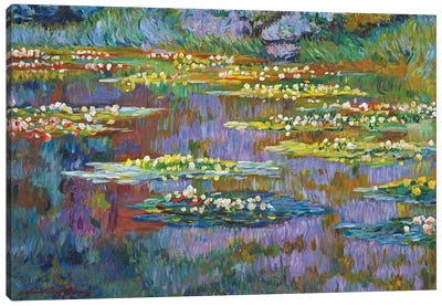 Waterlily Stillness Canvas Art Print - Pastel Impressionism