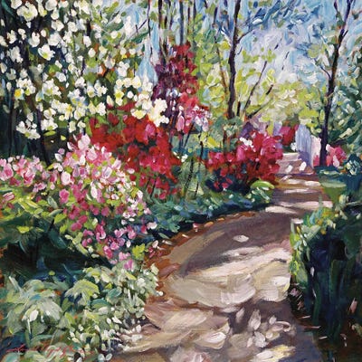 Along The Garden Path In Spring by David Lloyd Glover framed wall art