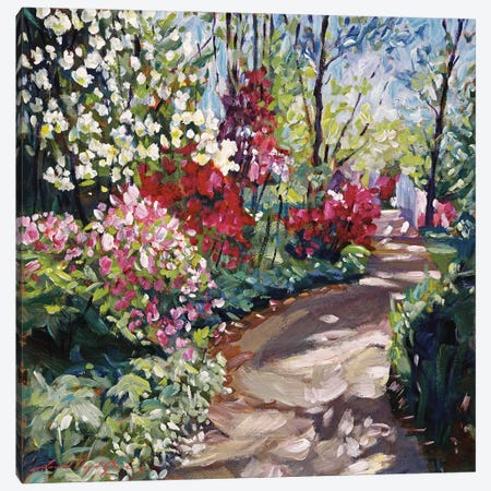 Along The Garden Path In Spring Canvas Print #DLG35} by David Lloyd Glover Canvas Artwork