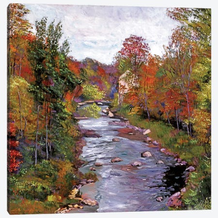 Autumn Days At The River Canvas Print #DLG41} by David Lloyd Glover Canvas Artwork