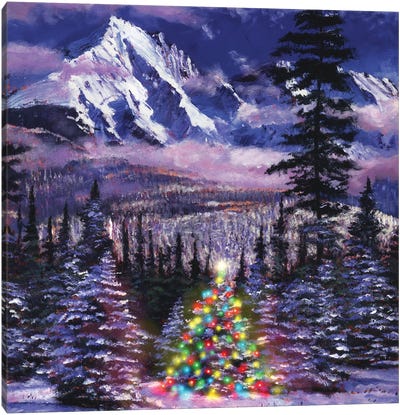 Christmas Tree Land Canvas Art Print - Rustic Winter