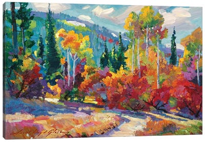 Autumn Path Canvas Art Print - David Lloyd Glover
