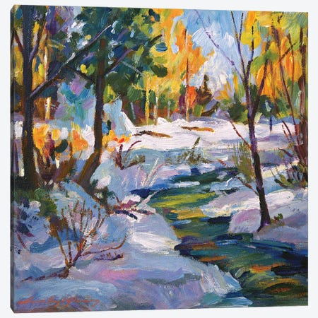 Autumn Snow Plein Air Canvas Print #DLG50} by David Lloyd Glover Canvas Print