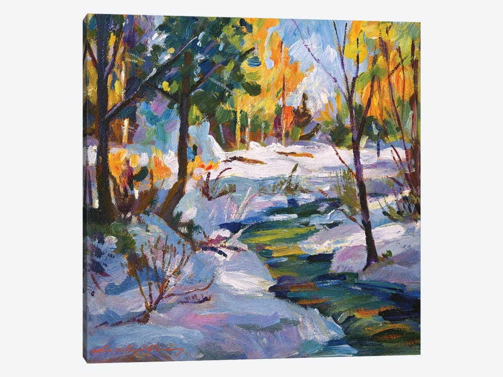 Autumn Snow Plein Air by David Lloyd Glover 1-piece Canvas Art
