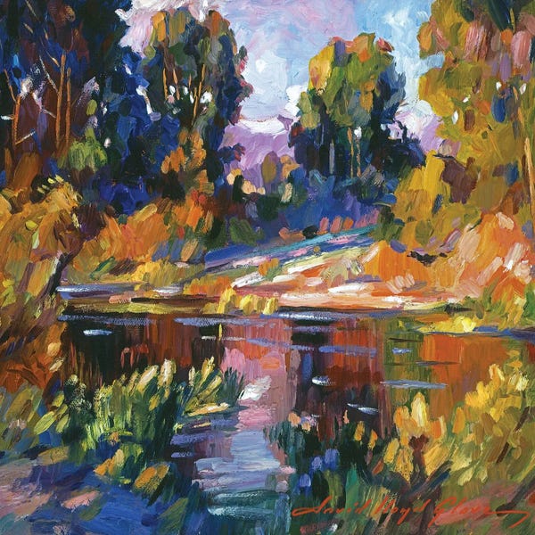 David Lloyd Glover: California Eucalyptus At The River by David Lloyd Glover