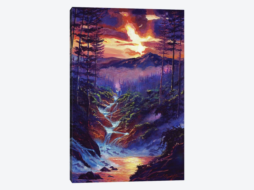 Cascading Waters by David Lloyd Glover 1-piece Canvas Art Print
