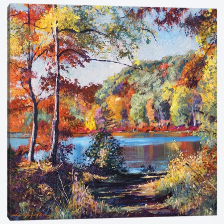 Colors On The Lake Canvas Print #DLG66} by David Lloyd Glover Art Print
