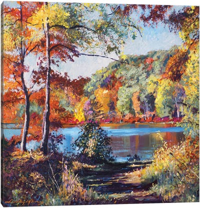 Colors On The Lake Canvas Art Print - David Lloyd Glover