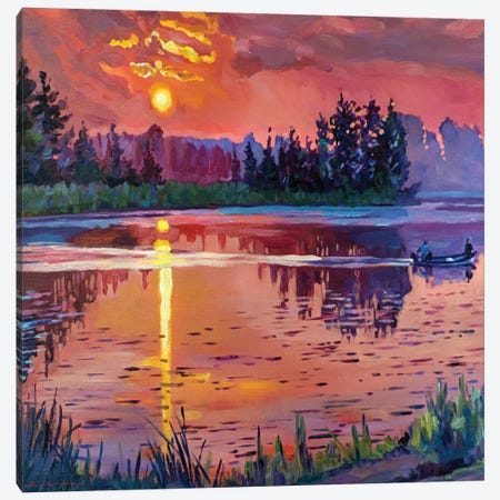 Trout Lake At Dawn Canvas Print #DLG69} by David Lloyd Glover Canvas Art