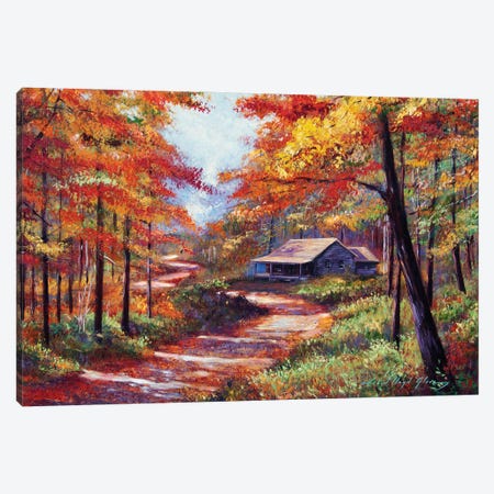 Cabin In The Woods Canvas Print #DLG6} by David Lloyd Glover Canvas Wall Art