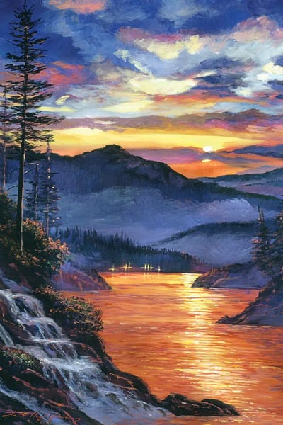 Evening Sky Reflections by David Lloyd Glover framed canvas print